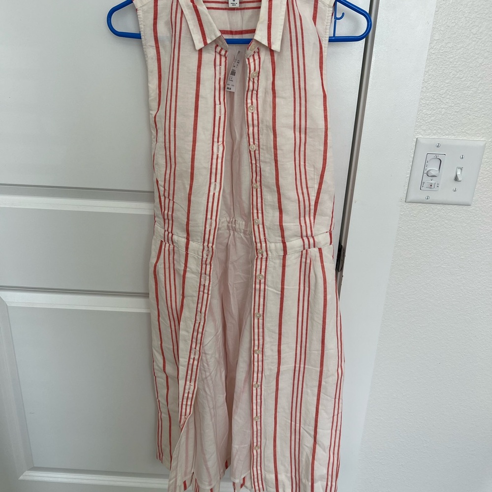 J. Crew Factory Red and White Striped Dress